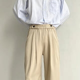 Aidase Khaki Black Suit Pants Men Fashion Social Men Dress Pants Korean Loose Wide Leg Pants Men Straight Casual Trousers M-2XL