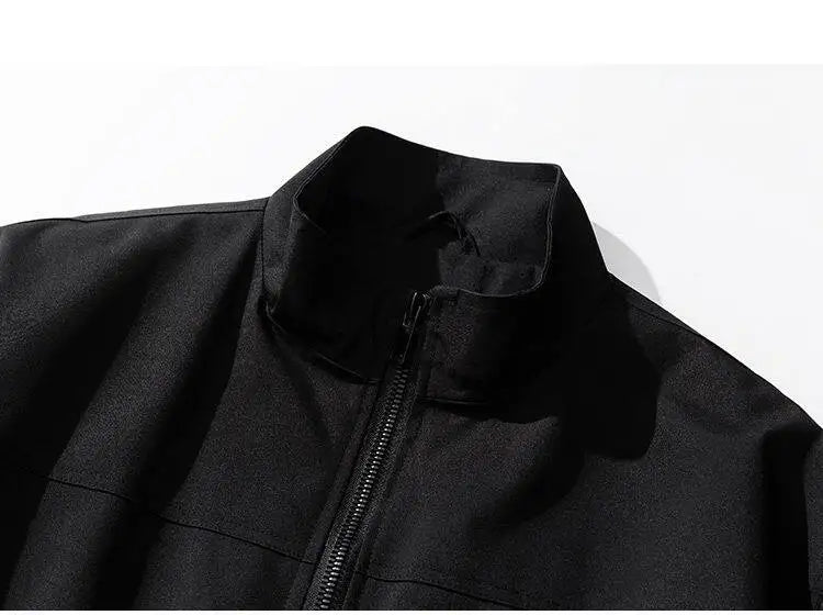 AIDASE  -  Trendy Simple Men's Jacket Solid Color Stand Collar Long Sleeve Men Coats Summer New Zipper Handsome Menswear Tide 21E6595 aidase-shop