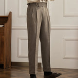 Aidase British Mens Dress Pant High Waist Straight Leg Pants Italian Business Naples Retro Trouser Hombre Fashion Social Trousers Pant aidase-shop