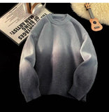 AIDASE  -  New Fashion Male Sweater Round Neck Knitted Gradient Contrast Color Design Long Sleeve Casual Pullovers Menswear 21E7029 aidase-shop