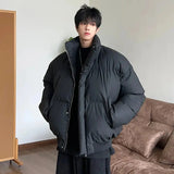 AIDASE  -  Detachable Hooded Men's Cotton Jacket American Style Short Fur Collar Long Sleeve Solid Color Casual Male Coats 21E7670 aidase-shop