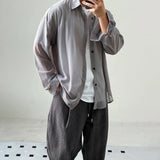 AIDASE  -  Summer New Men's Thin Solid Color Long-Sleeved Shirt Korean Casual Simple Leisure Fashion Trend Loose Breathable Men's Tops aidase-shop