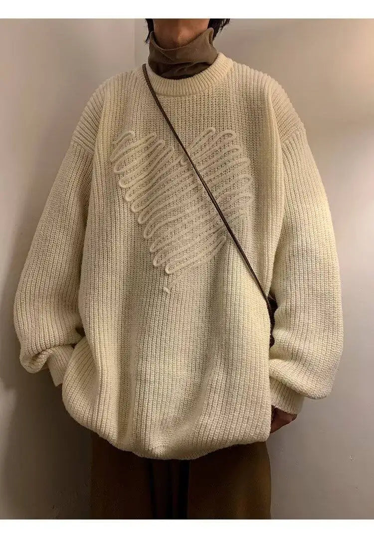 AIDASE  -  Casual Men Knitwear Sweater Square Block Jacquard Patchwork Design Long Sleeve Round Neck Solid Color Pullovers 21E7644 aidase-shop