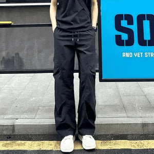 AIDASE  -  New 2025 Pleated Trendy Straight-leg Casual Pants for Men in Summer Thin Loose Outdoor Workwear Quick-drying Trousers aidase-shop