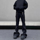 AIDASE  -  American High Street Fashion Flared Pants Men 2025 Spring And Summer New Trend Straight Slim Casual Black Pants Mens Clothing aidase-shop