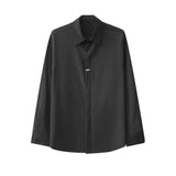 AIDASE  -  Spring And Summer New Men's Solid Color Long-Sleeved Shirt Korean Style Fashion Trend Simple Casual Loose Breathable Men's Tops aidase-shop