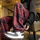 Aidase New Multi-Pocket Cargo Pants Straight Baggy Wide-leg Pants Outerwear Pants Red Fashion Men Jogging Pants Korean Streetwear aidase-shop