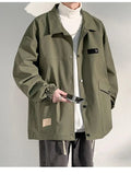 AIDASE  -  Japanese Style Workwear Jacket Men Spring Autumn Trendy Loose Coat aidase-shop