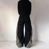 AIDASE  -  New In Mens Y2k Trousers 2025 Spring Autumn Street Handsome Two-Tone Casual Pants Fashion Elastic Waist Wide-Leg Mopping Pants aidase-shop