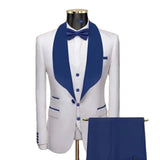Aidase Luxury White 3 Piece Jacket Pants Vest Men's Suits Blue Shawl Lapel One Button Slim Fit 2024 Wedding Blazer Outerwears Full Sets aidase-shop
