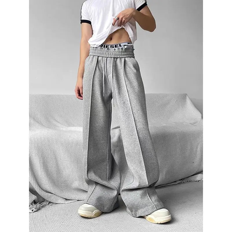 Aidase Wide Leg Sweatpants Men Oversize Gray Sports Pants Sportswear Casual Trousers Male Loose Korean Streetwear Hip Hop aidase-shop