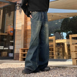 47.46Aidase American Street Retro Washed Jeans Men and Women Trendy Hip-hop Straight Leg Loose and Personalized Wide Leg Casual Pants Y2k aidase-shop