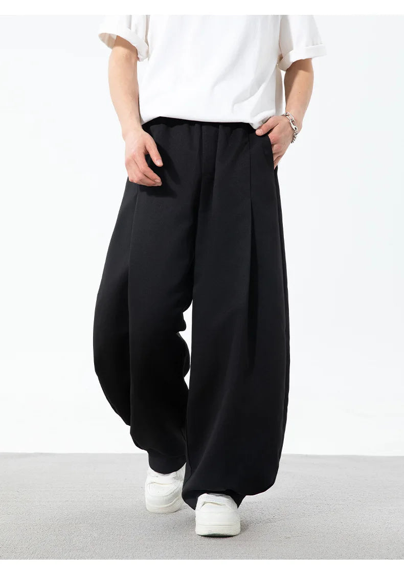 AIDASE  -  Men's Spring Summer New Pleated Design Curved Pants aidase-shop