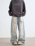 AIDASE  -  Men's Ripped Jeans Korean Style Trendy High Street Stylish Versatile Trousers 2025 Autumn Niche Design Denim Pants 21E7188 aidase-shop
