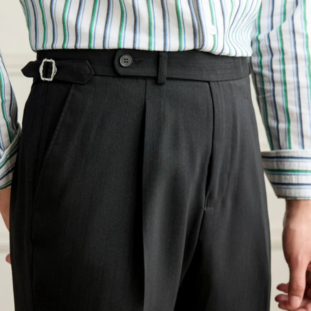 Aidase British Style Suit Pant Men Formal Wear Men Dress Pant Business Office Trouser Men Solid Color Pants High Quality Men Dress Pant aidase-shop