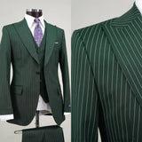 Aidase Modern Men's Suit Pinstripe 3 Pieces Blazer Pants Double Breasted Business Formal Work Wear Wedding Groom Costume Homme aidase-shop