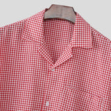 AIDASE  -  Men Plaid Sets Summer Vacation Streetwear Lapel Short Sleeve Shirt & Shorts 2PCS 2025 Loose Fashion Men's Casual Suits aidase-shop