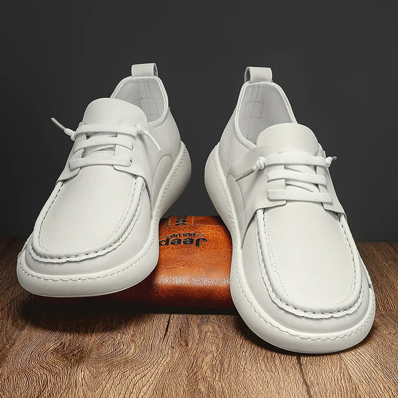 Aidase Italian Luxury Brand Men Casual Leather Flat Designer Shoes Spring/Autumn Genuine Leather Hiking Sneakers Breathable Oxford Shoe aidase-shop