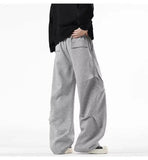 AIDASE  -  High Waist Men Sports Pants American Style Loose Draped Straight Wide Leg Casual Drawstring Trousers Autumn New 21E7679 aidase-shop