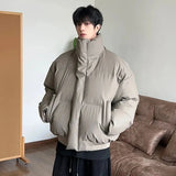 AIDASE  -  Detachable Hooded Men's Cotton Jacket American Style Short Fur Collar Long Sleeve Solid Color Casual Male Coats 21E7670 aidase-shop