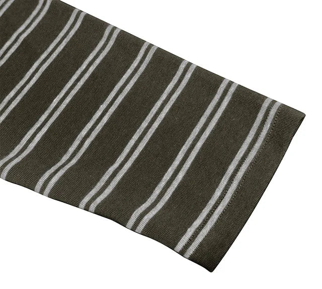 AIDASE  -  New Men's Henley Collar Long Sleeve T-Shirts Striped Casual Button T Shirt for Men Spring Autumn Male Fashion Cotton Tees Tops aidase-shop