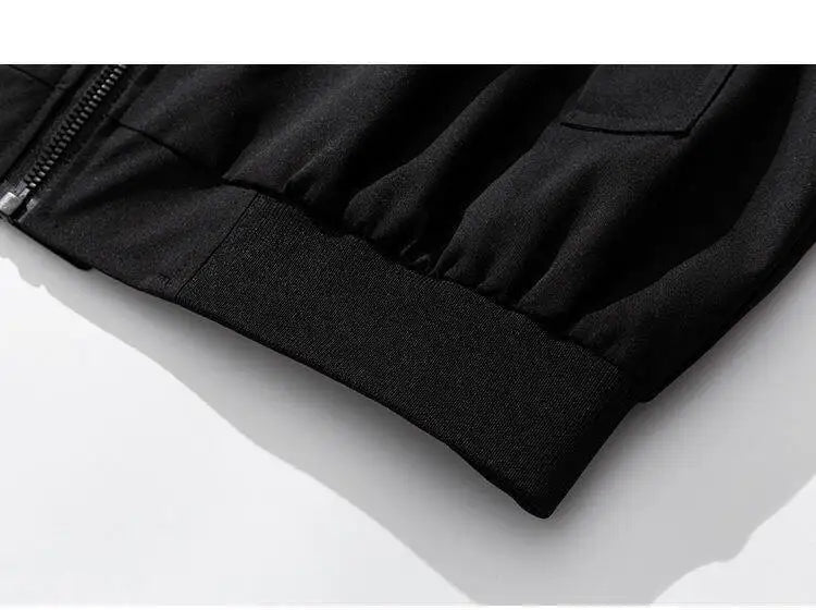 AIDASE  -  Trendy Simple Men's Jacket Solid Color Stand Collar Long Sleeve Men Coats Summer New Zipper Handsome Menswear Tide 21E6595 aidase-shop