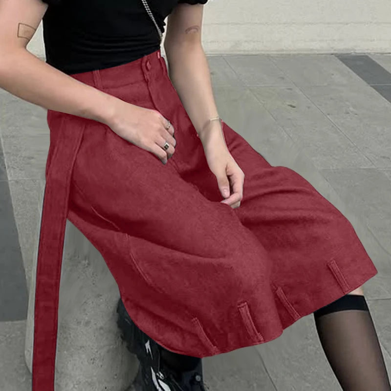 AIDASE  -  Men Wide Leg Pants Solid Color Button Joggers Loose Calf-length Trousers Men Streetwear 2025 Fashion Casual Pants S-5XL aidase-shop