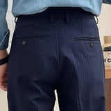 Men's Fashion Fall Stripe Straight Men Clothes Office Trousers Luxury High Waist Casual Pants Korean Versatile Slim Long Pants aidase-shop