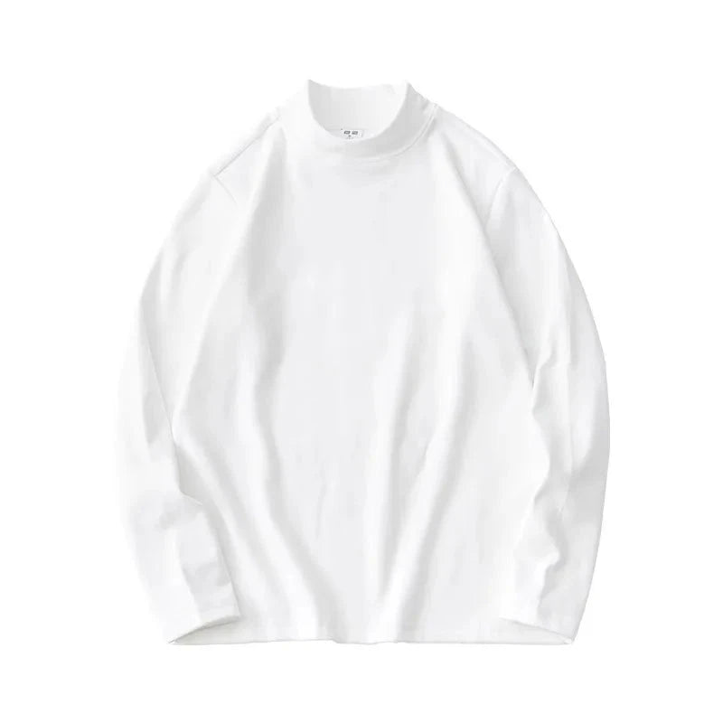 AIDASE  -  Autumn and Winter Men's Long Sleeve T-shirt with Half High Neck Underlay Loose Inner Layer Comfortable Versatile Top aidase-shop