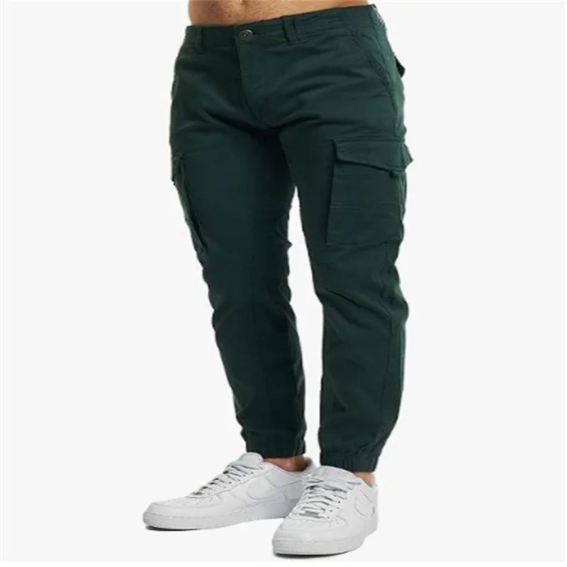 AIDASE  -  Men Casual Multi Pocket Cargo Tapered Pants Stylish Streetwear aidase-shop