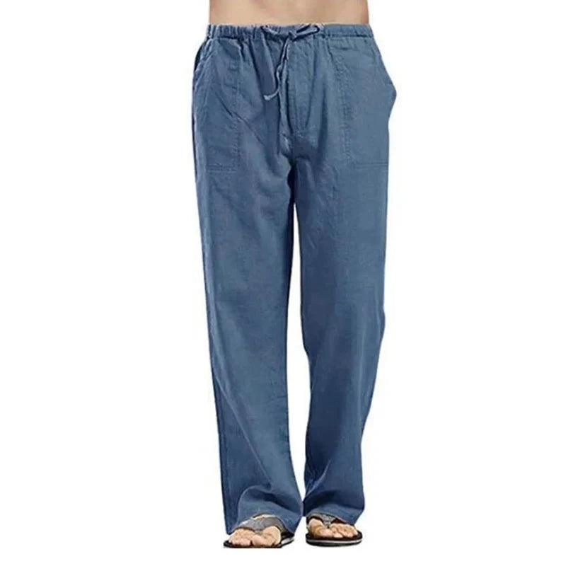 AIDASE  -  Spring Linen Wide Men Pants Korean Trousers Oversize Cotton Streetwear Male New Yoga Pants Casual Men Clothing Sweatpants aidase-shop