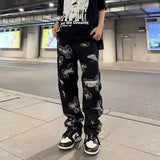 Aidase Autumn Men Jeans Pants Denim Black Cargo Skinny Hip Hop Cross Straight Harajuku Trousers aidase-shop