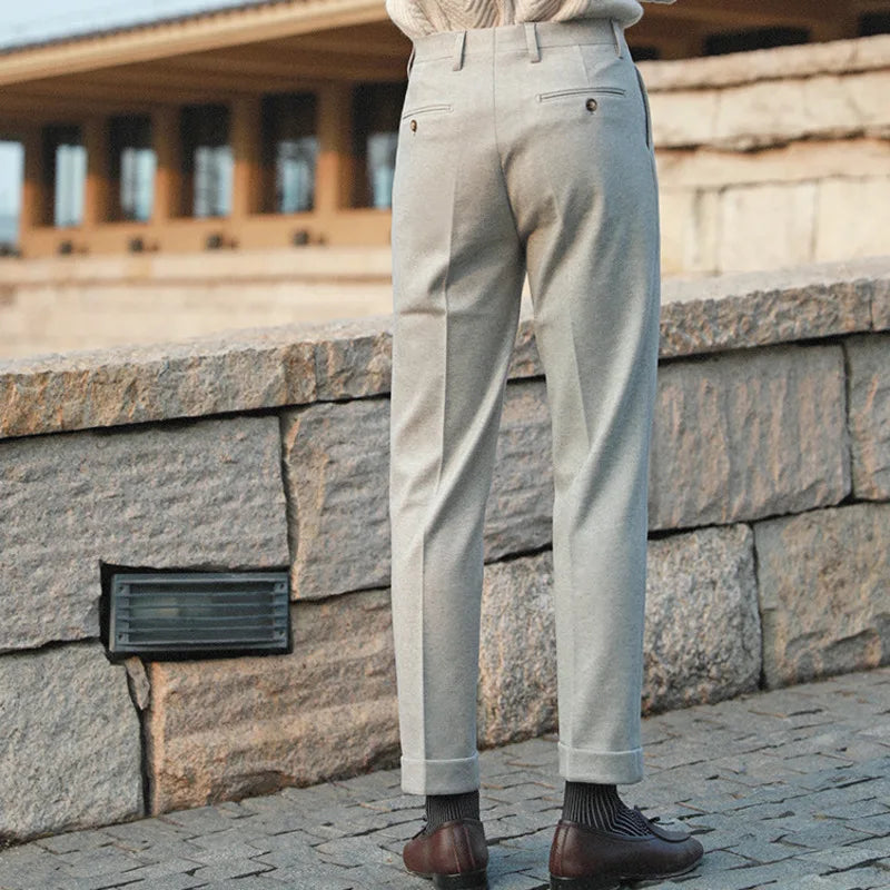 Aidase Casual Straight Trousers Men Fall Versatile Business Trousers Gentlemen Fashion Wool Blend Pant Men Dress Suit Pantalones Hombre aidase-shop