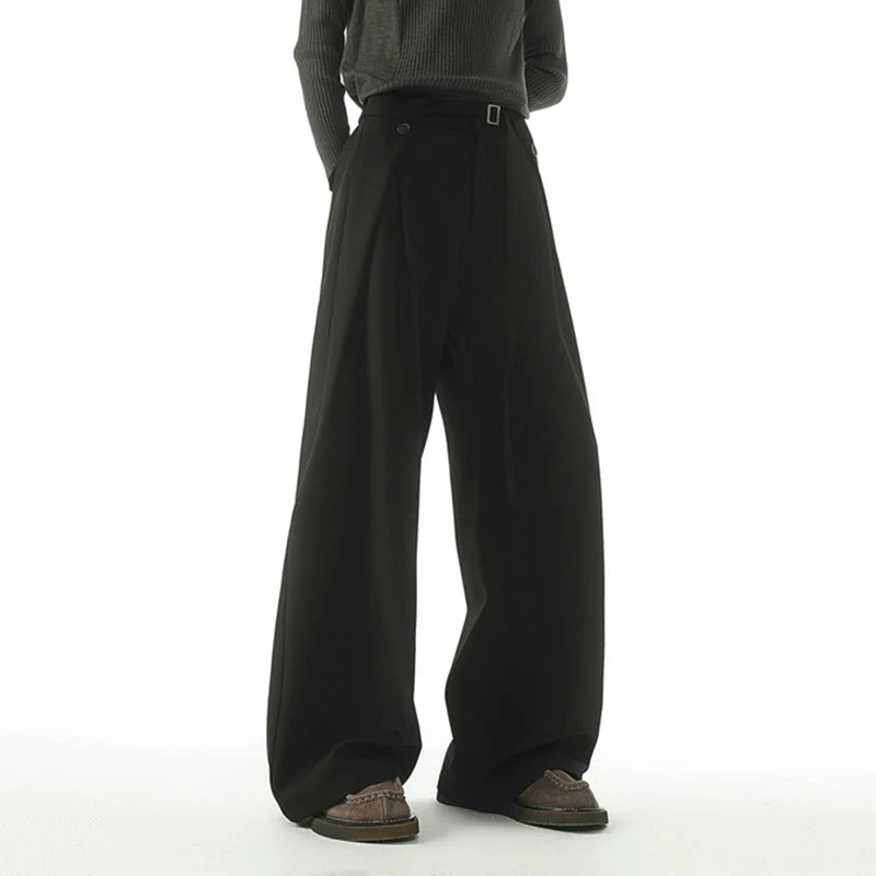 AIDASE  -  Trend New Men Casual Trousers 2025 Autumn Fashion Solid Color Straight-leg All-match Male Pants Loose Menswear Tide 21E7546 aidase-shop
