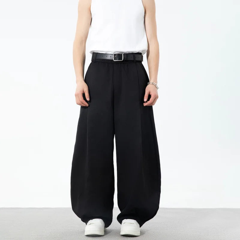 AIDASE  -  Men's Spring Summer New Pleated Design Curved Pants aidase-shop