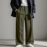 AIDASE  -  Men's Dress Fashion Street High Quality Wide Leg Mid Waist Drop Suit Pants aidase-shop