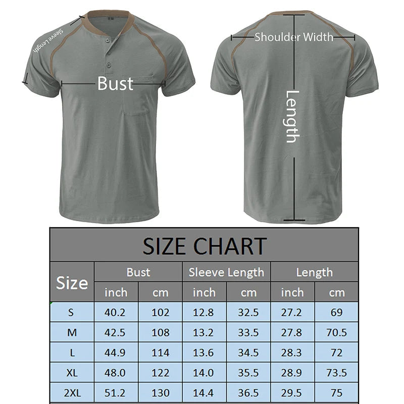 AIDASE  -  Summer High Quality Cotton Henley T-shirts Mens Casual Short Sleeve Tee Shirts Pullover Tops Henry Fashion Streetwear aidase-shop