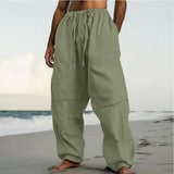 AIDASE  -  Men's Outdoor Fashion Casual Pants Beach Straight-leg Solid Color Comfortable