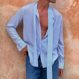 AIDASE  -  Spring Autumn New Men's Striped Shirt Long Sleeve Loose High Street Chic Casual Vintage Punk Elegant Fashion Y2K Top W11956