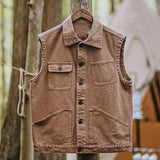AIDASE  -  Four Seasons Mens Low-Luxury Tough Retro Multi-Pocket Hunting Vest Cargo Camping Outdoor Pocket Multi-Functional Men Dress Cargo aidase-shop