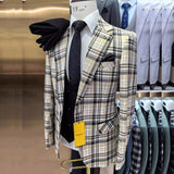Aidase Elegant Wedding Men's Suits Single Breasted Notch Lapel Blazer Back Vent Slim Fit Prom Party 3 Piece Jacket Pants Blazer Terno aidase-shop