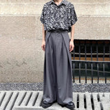 AIDASE  -  Mens Suit Pants Adjustable Waist 3d Pleated Casual Pants Streetwear Fashion Niche Retro Wide-Leg Pants Men'S Clothing 2025 New aidase-shop