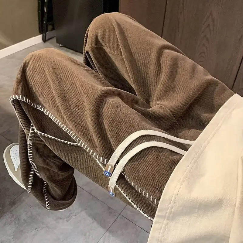 AIDASE  -  Men's Spring Autumn Straight-Leg Trendy American Casual Pants aidase-shop