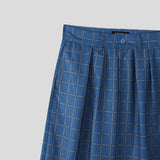 AIDASE  -  Men Pants Plaid Button Joggers Loose Casual Wide Leg Trousers Men Streetwear 2025 Pleated Oversize Fashion Long Pants aidase-shop