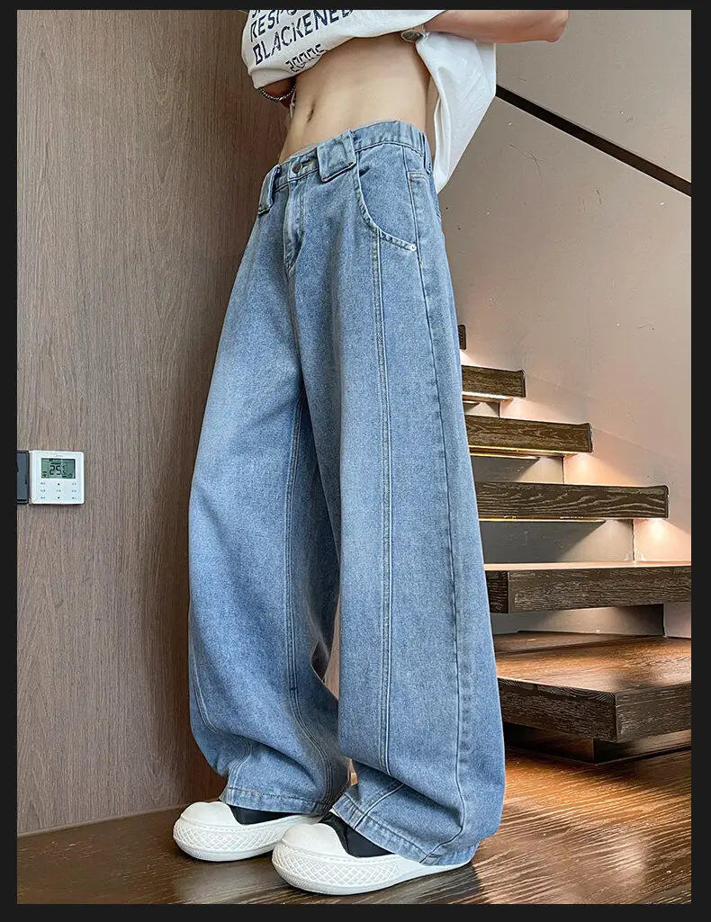 AIDASE  -  American Style Male Jeans Trendy Loose Casual Versatile Straight Trousers 2025 New Fashion Handsome Denim Pants 21E6610 aidase-shop