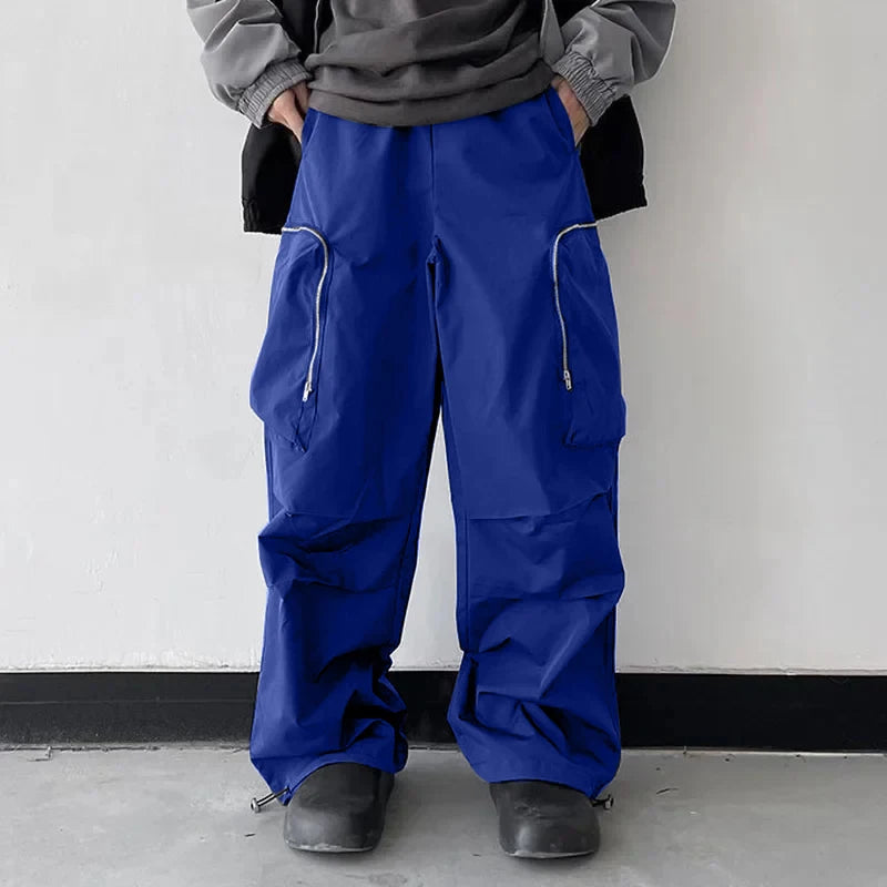 AIDASE  -  Men Pants Patchwork Elastic Waist Loose Joggers Casual Trousers Men Pockets Streetwear 2025 Fashion Cargo Pants S-5XL aidase-shop