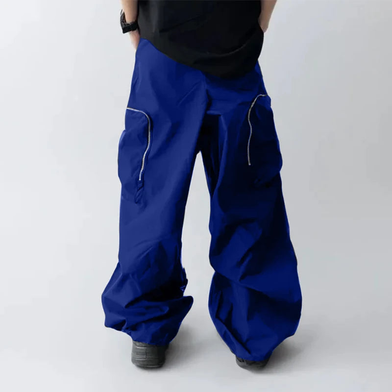 AIDASE  -  Men Pants Patchwork Elastic Waist Loose Joggers Casual Trousers Men Pockets Streetwear 2025 Fashion Cargo Pants S-5XL aidase-shop