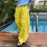 AIDASE  -  Men Cargo Pants Drawstring Solid Color Joggers Casual Trousers Men Streetwear 2025 Quick Dry Fashion Male Pants S-5XL aidase-shop