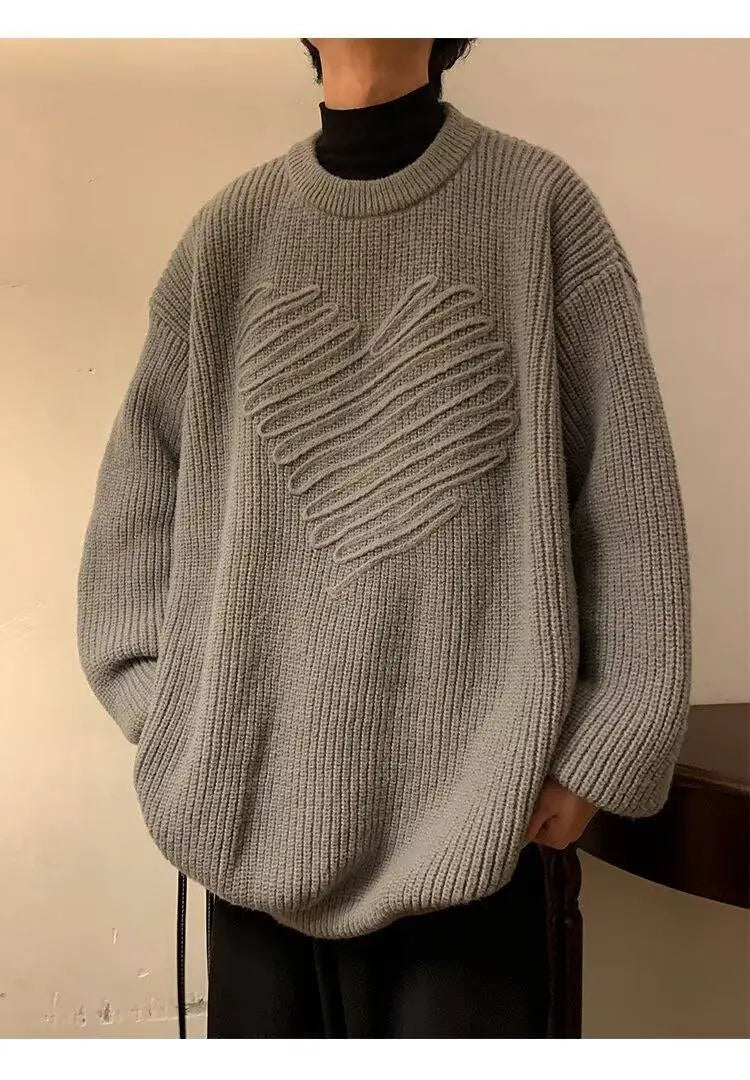 AIDASE  -  Casual Men Knitwear Sweater Square Block Jacquard Patchwork Design Long Sleeve Round Neck Solid Color Pullovers 21E7644 aidase-shop