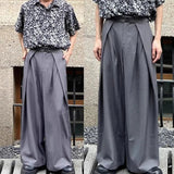 AIDASE  -  Mens Suit Pants Adjustable Waist 3d Pleated Casual Pants Streetwear Fashion Niche Retro Wide-Leg Pants Men'S Clothing 2025 New
